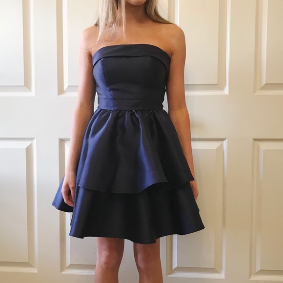 Dark Blue Cocktail Formal Dress - Picture 2 of 4